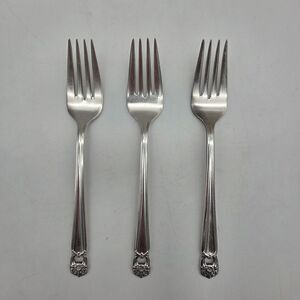 1847 Rogers Bros Eternally Yours Salad Fork Lot 3pc 6-3/4" Pierced 1941 IS